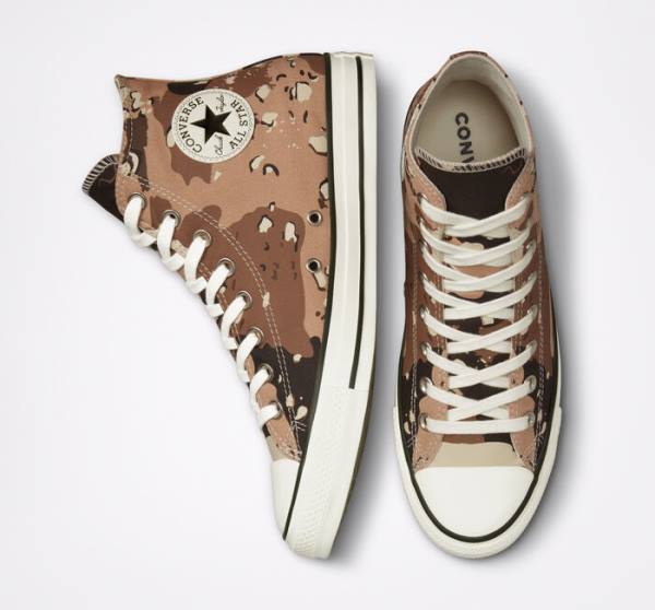 Trampki Wysokie Converse Chuck Taylor All Star Archive Camo Brązowe Czarne | CV-954UXP