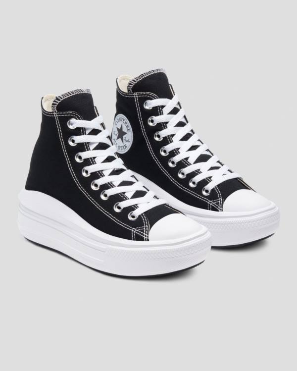 Trampki Wysokie Converse Chuck Taylor Move Platformie Czarne | CV-821SFL