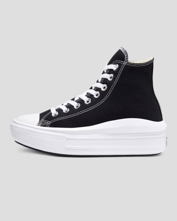 Trampki Wysokie Converse Chuck Taylor Move Platformie Czarne | CV-821SFL