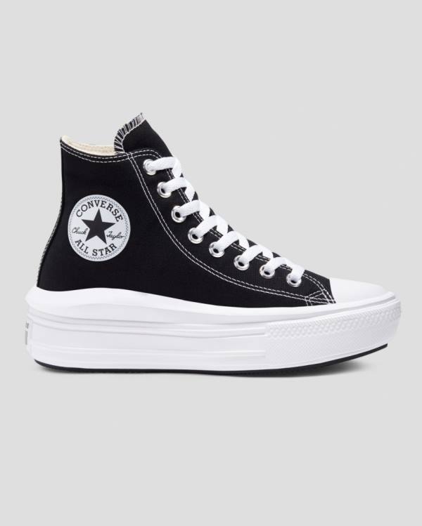 Trampki Wysokie Converse Chuck Taylor Move Platformie Czarne | CV-821SFL