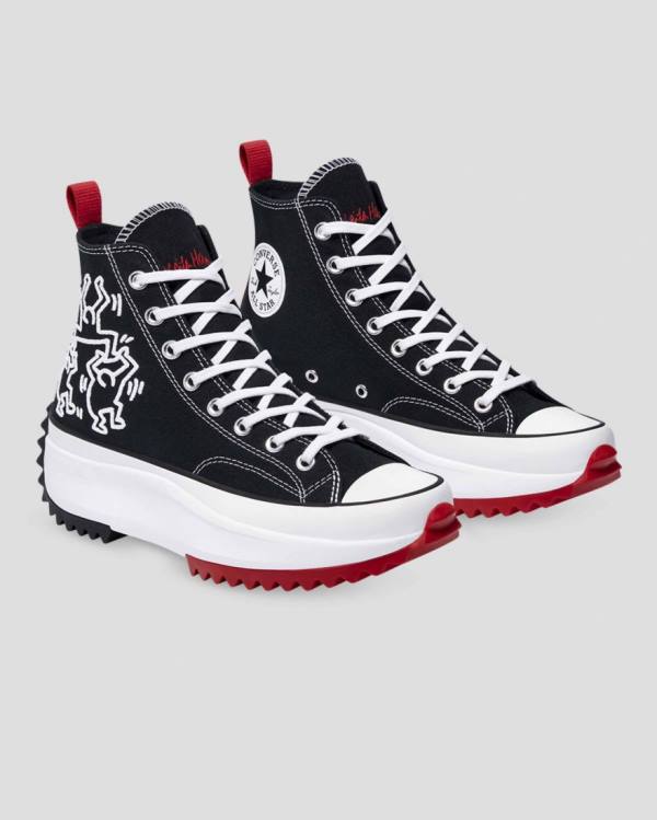 Trampki Wysokie Converse Keith Haring Run Star Hike Czarne | CV-367AMQ