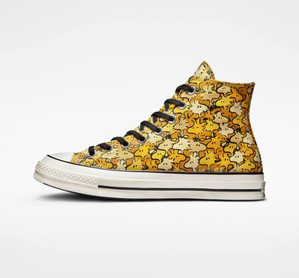 Trampki Wysokie Converse Peanuts Chuck 70 Żółte Złote | CV-537REK