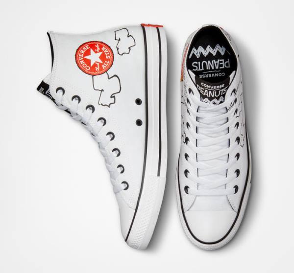 Trampki Wysokie Converse Peanuts Chuck Taylor All Star Białe Czarne Czerwone | CV-326AIT