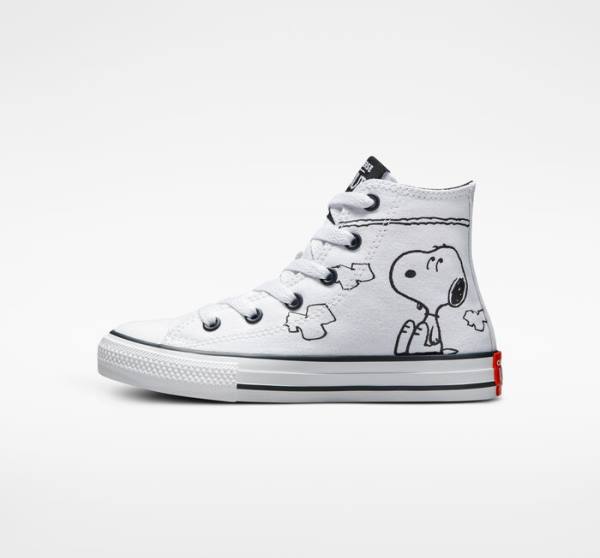 Trampki Wysokie Converse Peanuts Chuck Taylor All Star Białe Czarne Czerwone | CV-591HMT