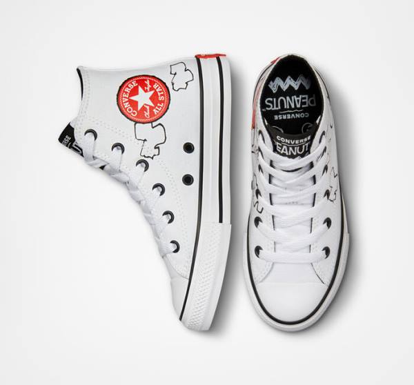 Trampki Wysokie Converse Peanuts Chuck Taylor All Star Białe Czarne Czerwone | CV-591HMT