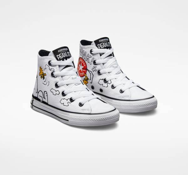 Trampki Wysokie Converse Peanuts Chuck Taylor All Star Białe Czarne Czerwone | CV-591HMT