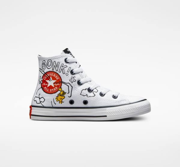 Trampki Wysokie Converse Peanuts Chuck Taylor All Star Białe Czarne Czerwone | CV-591HMT