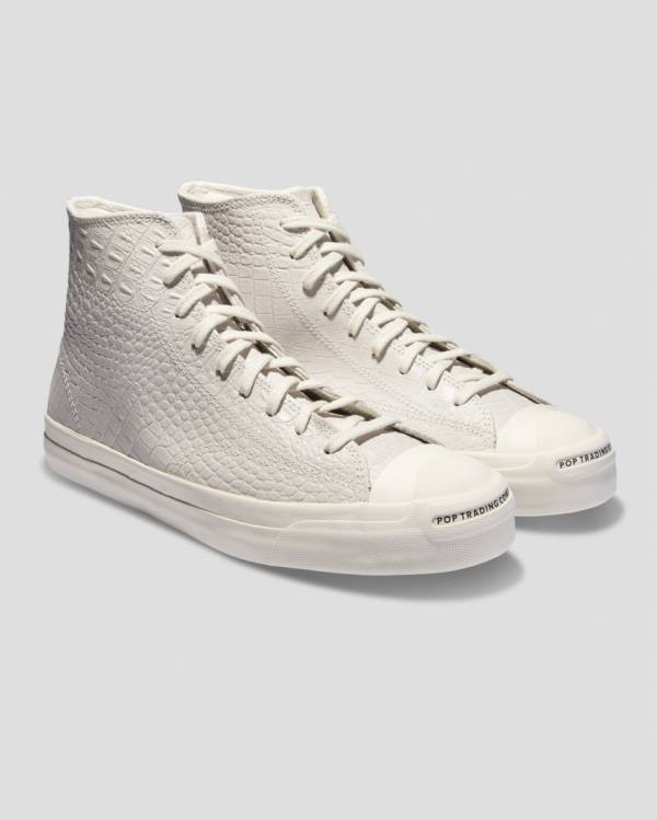 Trampki Wysokie Converse Pop Trading Co Jack Purcell Pro Beżowe | CV-394AHE