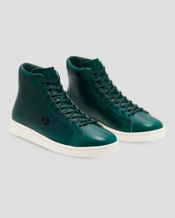 Trampki Wysokie Converse Pro Skórzane Horween Zielone | CV-206UQX