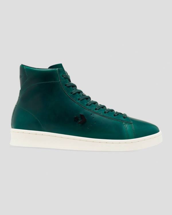 Trampki Wysokie Converse Pro Skórzane Horween Niebieskie | CV-587HEQ