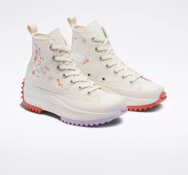 Trampki Wysokie Converse Run Star Hike Platformie Embroidered Floral Głęboka | CV-046PHD