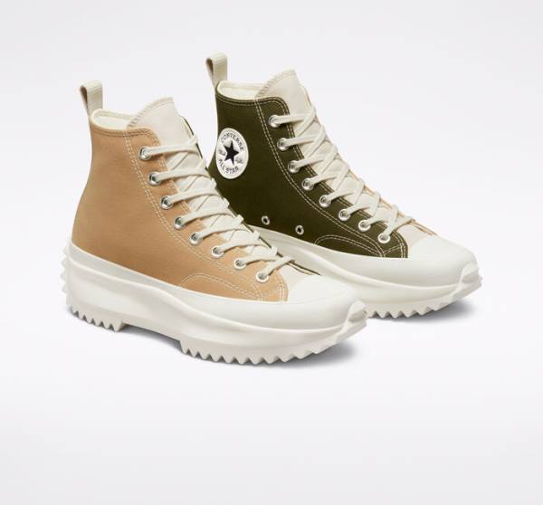 Trampki Wysokie Converse Run Star Hike Platformie Tri-Panel Color Block Khaki | CV-236SAH