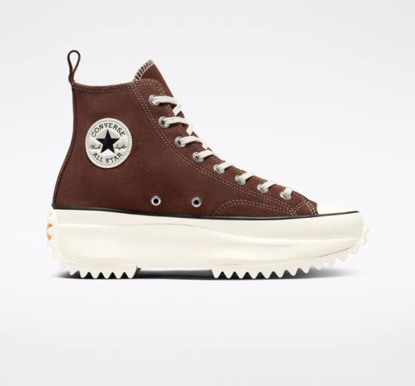 Trampki Wysokie Converse Run Star Hike Platformie Zamszowe Czarne | CV-317XCY