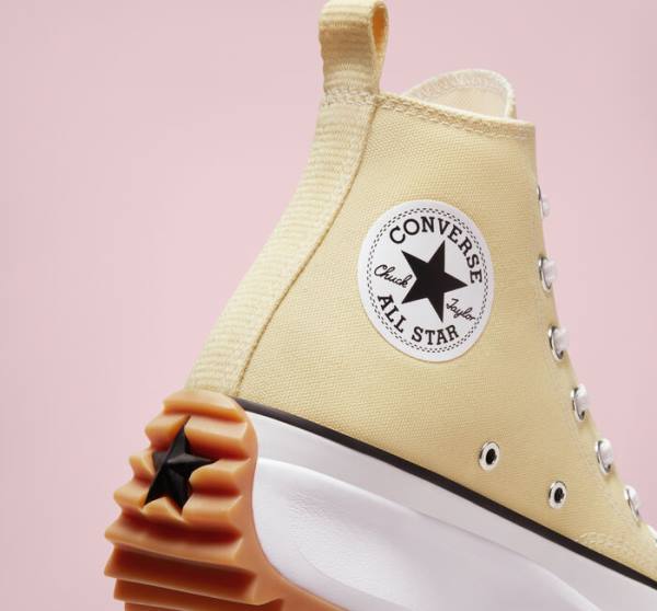 Trampki Wysokie Converse Run Star Hike Platformie Seasonal Color Cytrynowy Czarne Białe | CV-680MWN