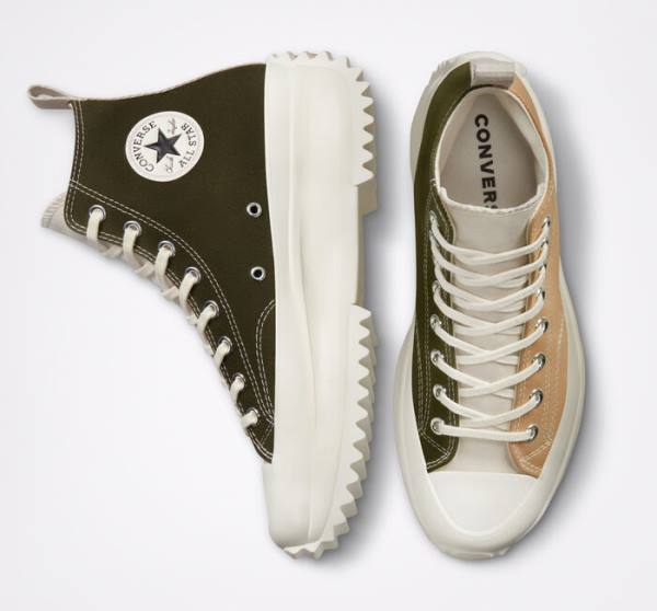 Trampki Wysokie Converse Run Star Hike Platformie Tri-Panel Color Block Khaki | CV-815KHS